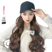 가발위드 긴머리 모자가발 전체가발 퀸웨이브+가발망1개+가발전용빗1개 세트, 1개, 라이트브라운