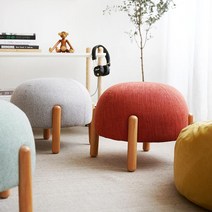 ZUOXIA 명품 베란단 홈카페 의자 라운드 스툴 패브릭 소파, 다크 그린