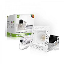 ASD 트림리스 5 1cm(2인치) LED 매입형 조명 15W 천장 조명(72W 할로겐 교체) 정사각형 상업용 다운 라이트 2700-5000K 1026 LM 조도 조절 가능한 다운, 스퀘어 1팩_2 15 Watt