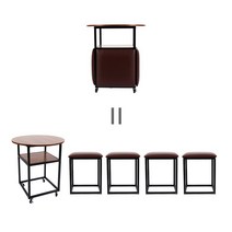 루마루 4 in 1 포켓테이블 의자세트, 모던 브라운