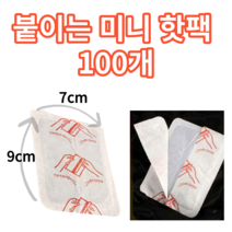 미니 작은 사이즈 어린이 초등학생 핫팩 100개, 총 100개
