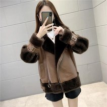 [Myshe]여성 겨울 인조양털 뽀글이 숏 자켓 Myshe qxz1214YClp5