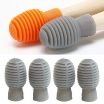 ZCD 4pcs 실리콘 드럼 스틱 헤드 슬리브 드럼 스틱 고무 케이스 커버, 실리카 젤, 회색