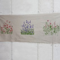 [천삼백케이] [바나나스푼] 린넨 원단 : 들꽃 컷트지, 단품