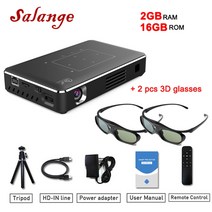 빔프로젝터 salange dlp 4k android wifi mini projecter support dlna 1080p 350 ansi usb proyector for mac, 2g16gd