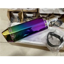 오토바이 머플러 CH moto r 탄소 섬유 모토 rcycle 배기 머플러 파이프 250cc 600cc 이스케이프 튜브 Nmax, 07 type E with sticker