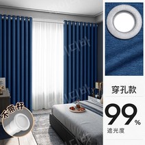 방음 암막 커텐 커튼 차음 흡음 패딩 단열 햇빛차단 소리 소음, 09.적용폭1.6-2.1m(커튼높이2.0m), 02.(아일렛형)다크블루x2개/ 99%암막