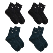 여성용 발 각질 제거 보습 양말 4켤레 (네이비 2 + 블랙2) 보습 관리용 고급 리본 양말 4p 앞뒤꿈치 패드형