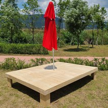 올리브가구 야외 평상 테이블 실내평상 야외테이블 조립식 파라솔, 야외평상 대형(1880mm), 무도색