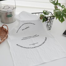 [윤자매네] 블랙 레터링 린넨 패브릭 키친크로스 테이블매트