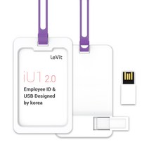 레빗 IU1 사원증 USB2.0 메모리 카드홀더 바이올렛, 64GB