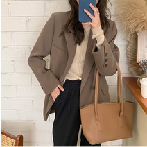 특 빅사이즈 여성의류 숏 양복 정장 상의 봄가을 날씬해 보여 눈길을 끄는 와이드 루즈핏 캐쥬얼 카색 코트
