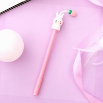 펜 마우스 펜마우스 손목보호 전자펜 4 개/몫 Kawaii 만화 곰 돼지 토끼 실리콘 블랙 잉크 젤 쓰기 학생 선물 상금 학교 사무 용품, [01] Black, [03] Rabbit