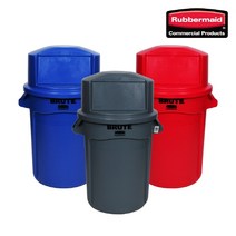 RB-45509Gray 벤티드 브루트+돔형뚜껑 세트 (121L) 회색 대형 플라스틱통 휴지통 분리수거 재활용 통