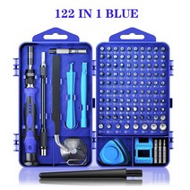 스프라켓공구 122 in 1 스크루 드라이버 세트 정밀 마그네틱 비트 Torx Hex Bit 핸들 휴대 전화 수리 키트, [03] 122 in 1 Blue