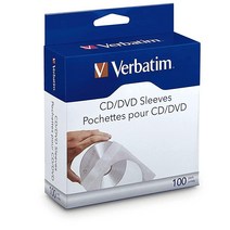 Verbatim CD/DVD 종이 슬리브 - 투명 창 포함 100팩, 100pk