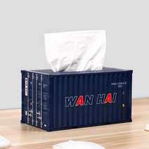 한 고객님당 제품만 구매부탁드립니다 Maersk 컨테이너 티슈 박스 도커 모델 장식 CMA 보관 냅킨 거치대 데스크탑, [10] WANHAI Tissue Box, 1개