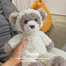 ENMA 오색곰 봉제 인형 러블리 레인보우 토끼 유니콘 생일선물, 화이트 라쿤 35cm, 보송 밀랍cm