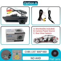 어라운드뷰 후방 사이드 카메라 Aycetry CCD HD 자동차 트렁크 핸들 후면 아우디 A4 A5 S5 Q3 Q5 VW 골프, 01 Static-135 de