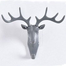북유럽풍 사슴머리 벽행거 인테리어행거 예쁜벽걸이 헌팅트로피, 그레이