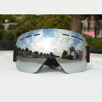 스키 스노우 보드 고글 안경 새로운 더블 레이어 UV400 안개 방지 모토 크로스 또는, 은