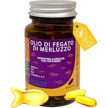 Algilife Algilife Cod 간유 | DHA EPA 오메가 3 및 비타민 A D 및 E가 풍부한 식품 보충제 및 심장 뇌 뼈 및 압력의 웰니스 (60 정 1-, 3개