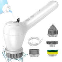 전기 스핀 스크러버 Nightinod 전기 클리닝 브러시 자동 세제 디스펜서 및 교체 가능한 브러시 헤드 4개 집 청소 벽 타일 욕조 등을 위한 2가지 속도 조절 가능한