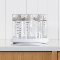 (선물세트)플레로 시노글라스 300ml 오일병 양념병 회전 트레이, (선물세트) 그레이_시노글라스9P+회전트레이(소)1P
