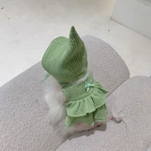 강아지 옷 티셔츠 애견의류 재미있는 니트 슬링 스커트 애완견 드레스 모자 의류 개 조끼 초소형 귀여운 치와와 달콤한 판매 여름, 8.Green - M