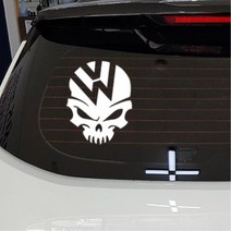 차흠집 앞유리 캠핑카 해골 자동차 스티커 내차꾸미기 미니쿠퍼스티커 차량스티커, 화이트