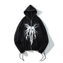 Hoodies Anime 남성 스웨터 지퍼 위로 빈티지 일본식 스트리트 웨어 힙합 블랙 얇은 후드 코트 빈티지 라지 여성 재킷