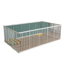 애견 케이지 반려동물 울타리 휴대용 여행 취침 이동, (6개팩)89cm X46cm(높이52cm)