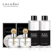코코도르 차량용 우드볼 디퓨저 50ml X 2개+ 리필액 200ml 2개, 03_차량용우드볼50ml/프렌치라벤더x2/001_뉴CO리필/블랙체리x2