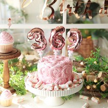 파티해 숫자 은박풍선 (미니), 6(육) 로즈골드, 1개