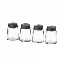 이케아 IKEA 365+ 이헤르디그 양념통 유리 블랙 15cl 4개 901.636.91, Jar