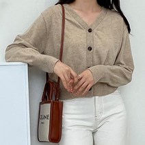 한다난- 베이직 여성 가디건 캐시 긴팔 여자 니트 가디건 6색