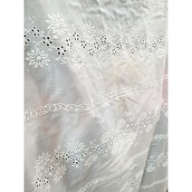 대폭 60수 아사면 오구멍줄꽃 펀칭레이스원단 백아이보리색