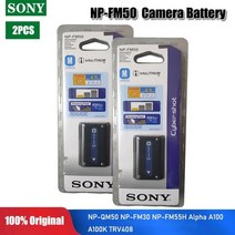 원래 소니 7.2v 1300mAh NP-FM50 NP FM50 FM55H 카메라 배터리 NP-FM51 NP-FM30 NP-FM55H A100, [03] 2PCS