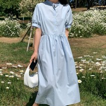 겟잇미 바스락 스판 반오픈 A라인 롱원피스