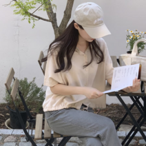 디작소 여성 봄 여름 몰키 린넨 스트링 반팔 셔츠