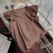 꼬임 민소매블라우스 레이스 어깨 베이직