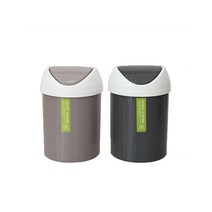 M 원형 스윙 휴지통 중, 라이트브라운, 2개