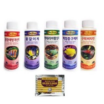 국제약품 수조용 약품 120ml x 5종 + 골든엘바진 어병예방 개선제 7g, 1세트