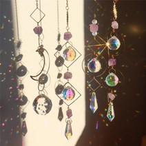 썬캐쳐 드림캐쳐 홈데코 홀로그램 자개 크리스탈 해방타운 모빌 DIY 발리 동남아 인테리어 방꾸미기 아크릴, A
