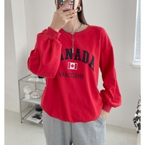 루즈핏 라운드 맨투맨 티셔츠(박시한 여성 스타일)