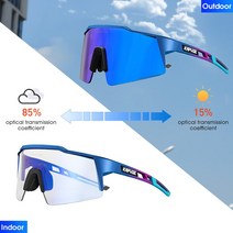 KAPVOE남녀공용 Photochromic 사이클링 선글라스 UV400 MTB 사이클링 안경 야외 자전거 선글라스, 없음