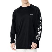 Columbia 남성용 PFG 터미널 태클 UPF 50 긴팔 낚시 티셔츠 블랙/쿨 그레이 로고 1X, XX-Large, Black/Cool Grey Logo