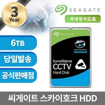 씨게이트 SkyHawk HDD CCTV용 하드디스크 모음 1TB~8TB, 6TB, ST6000VX009