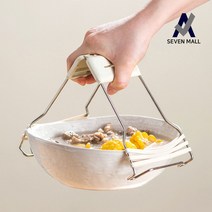 다용도 그릇 접시 집게 접시손잡이 스텐 냄비 뚝배기 주방 오븐 이유식 악어집게, 화이트