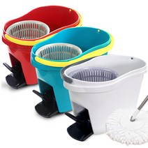 샤크3 강력회전 페달청소기 간편세척 파워탈수기 밀대, 화이트